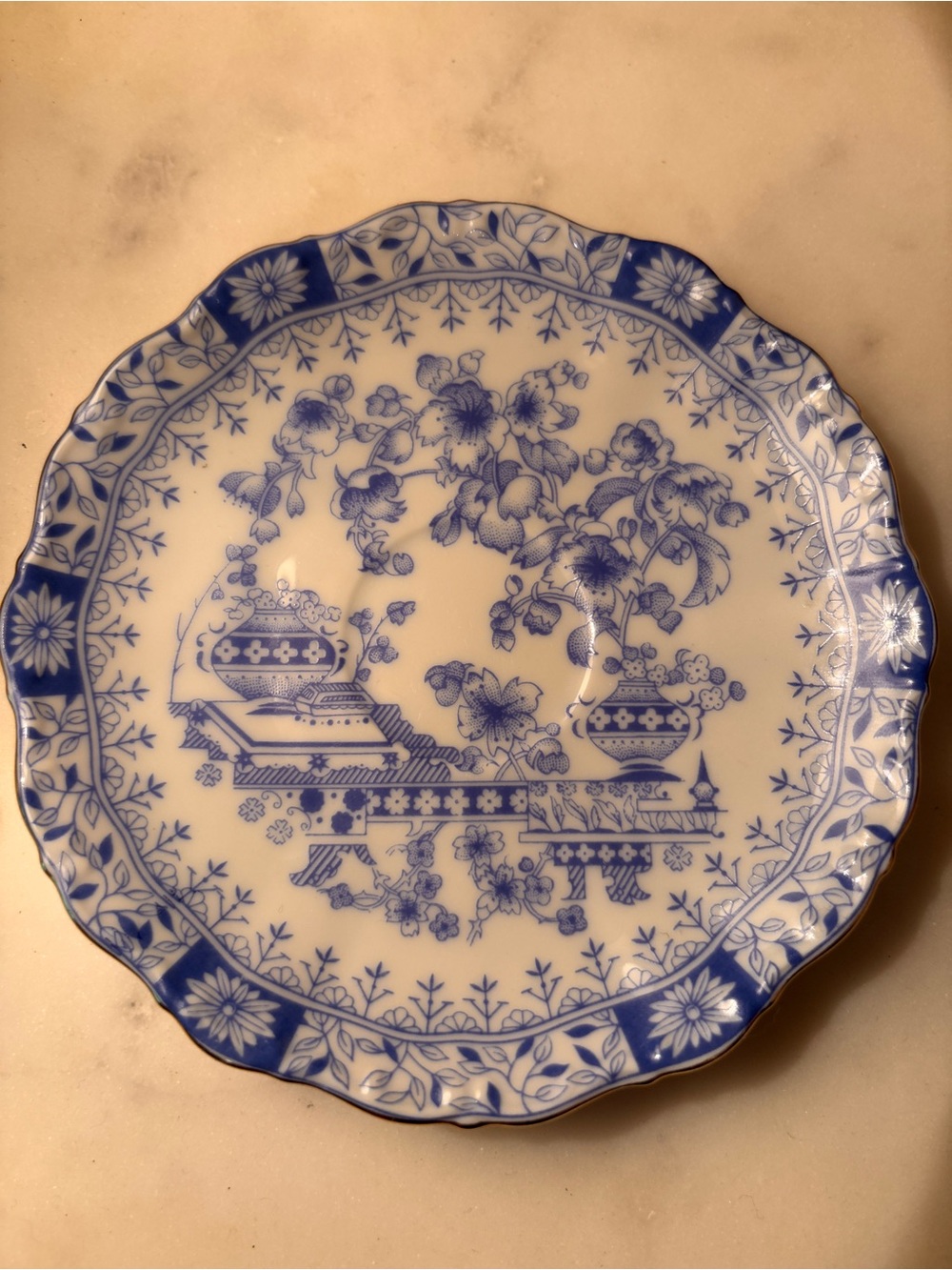 Blue & White Floral Porcelain Dinner Plate - Classic Home Dining